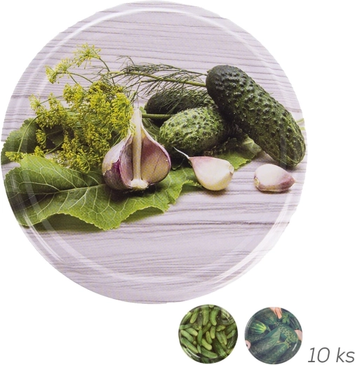 Tapa metálica twist-off 82 mm con motivo de pepino (10 uds)