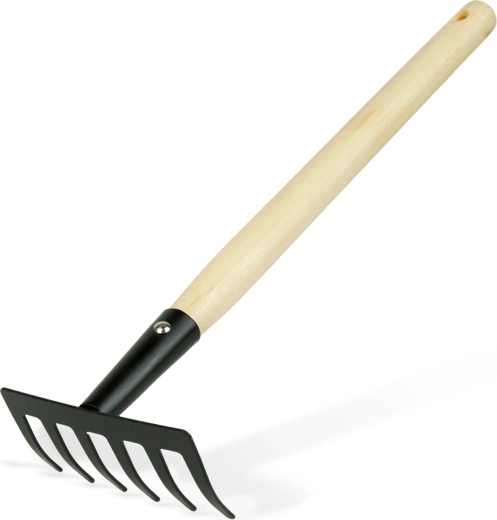 Rastrillo de jardín con mango de madera de 50 cm