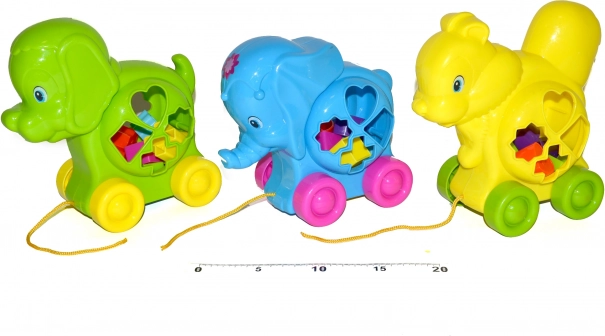 Encajable didáctico de arrastre – animalito 18 cm