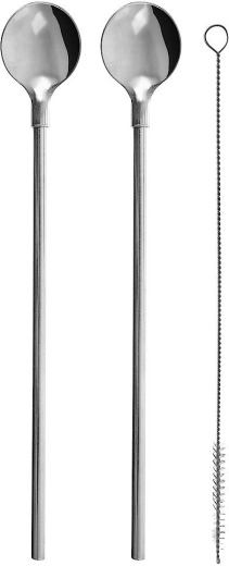 Cucharillas de cóctel con pajita Orion - 3 uds.