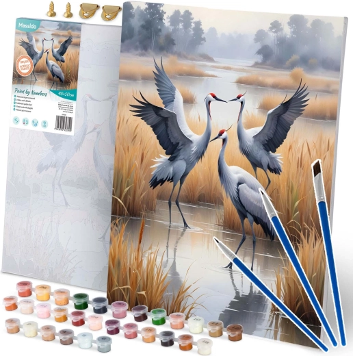 Pintar por números 40 × 50 cm – grullas MASSIDO