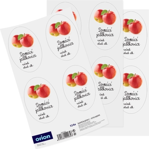 Pegatinas para botellas de aguardiente de manzana casero 12 uds (CZ)