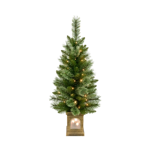 Árbol de Navidad artificial con iluminación LED en farol de 105 cm