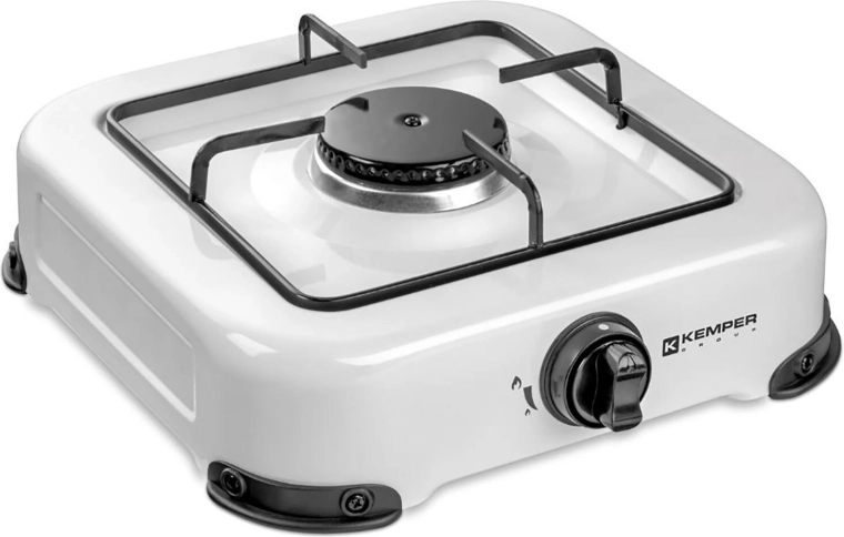 Cocina de gas de un quemador para bombona de propano-butano (PB) de acero inoxidable - 1 unidad