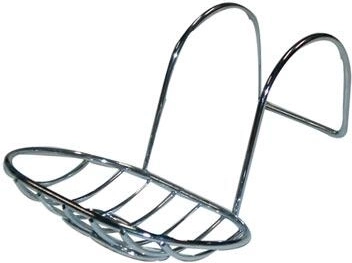 Jabonera ovalada colgante para bañera, cromo, 13,5 × 10 cm