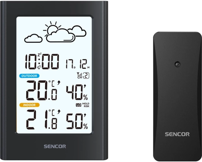 Estación meteorológica Sencor con sensor inalámbrico