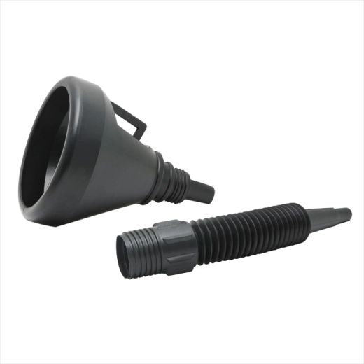 Embudo para combustible con filtro metálico y manguera flexible