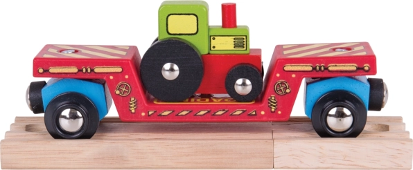 Bigjigs Rail vagón con tractor y dos vías