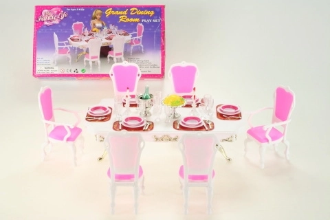 Glorie mesa de comedor con accesorios para muñecas