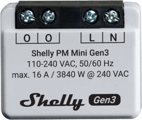 Unidad de control de energía Shelly PM Mini Gen3 WiFi/Bluetooth