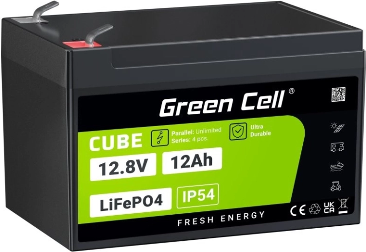Batería Green Cell CUBE LiFePO4 12,8 V 12 Ah 153,6 Wh