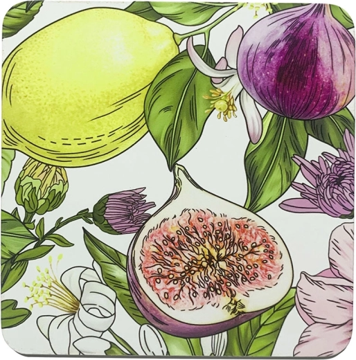 Juego de posavasos Lemon 10 × 10 cm, 4 uds. en caja de regalo