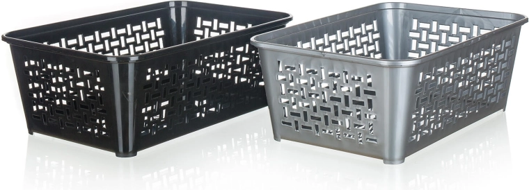Cesta organizadora de plástico 30 × 20 × 11 cm, mezcla de colores