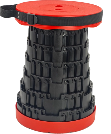 Taburete telescópico plegable rojo 7–45 cm