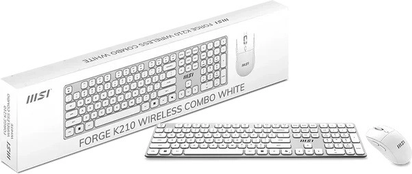 MSI Forge K210 conjunto inalámbrico de teclado y ratón blanco (US)