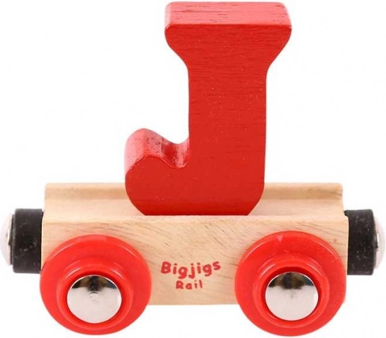 Bigjigs Rail vagón para vía de tren de madera – letra J