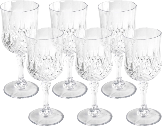 Copas de vino de plástico Alpina 200 ml, 6 uds