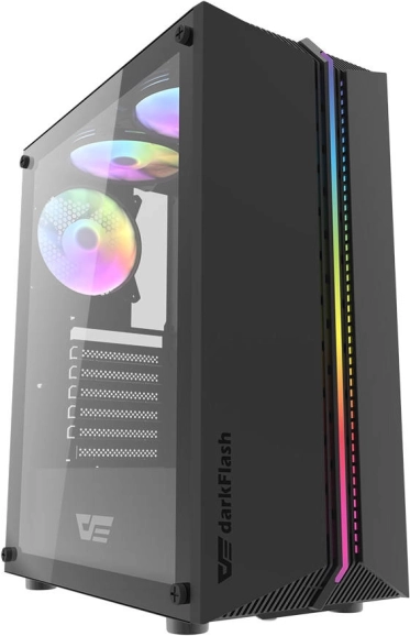 Caja de ordenador darkFlash DK151 ARGB con 3 ventiladores (negra)