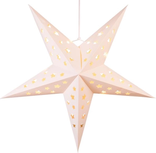 Estrella navideña de papel con 4 LED, 60 cm