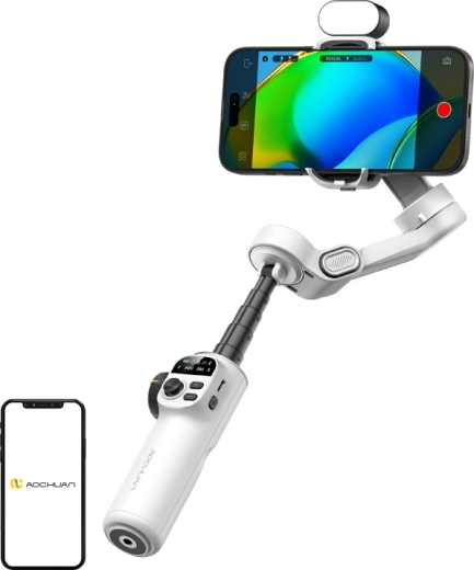 Estabilizador AOCHUAN Smart X2 con iluminación RGB (blanco)