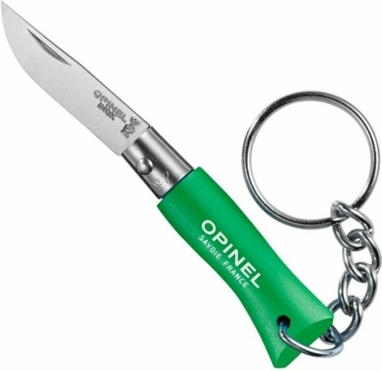 Opinel N°02 cuchillo de bolsillo verde para llavero, madera de haya 3,5 cm