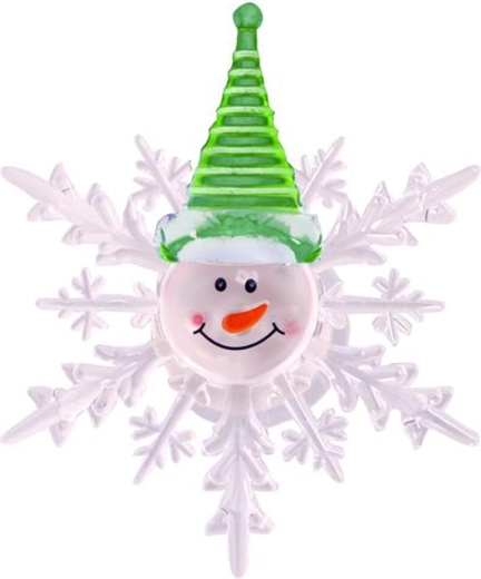 Copito LED navideño con muñeco de nieve 10 cm