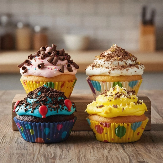 Moldes de papel para muffins con motivos de fiesta - 1 unidad