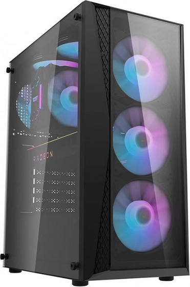 Caja de ordenador DarkFlash DK352 Plus, negra, con 4 ventiladores ARGB
