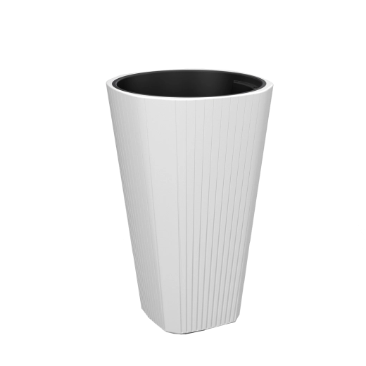 Maceta Muza 39 cm blanca con inserto