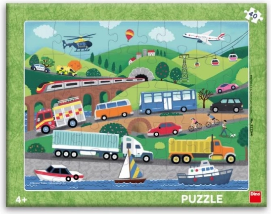 Puzzle de papel Dino Medios de transporte 40 piezas
