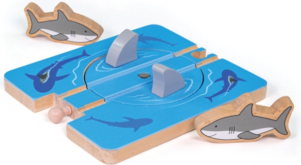 Bigjigs Rail remolino con tiburones – ampliación de vía de madera para trenes