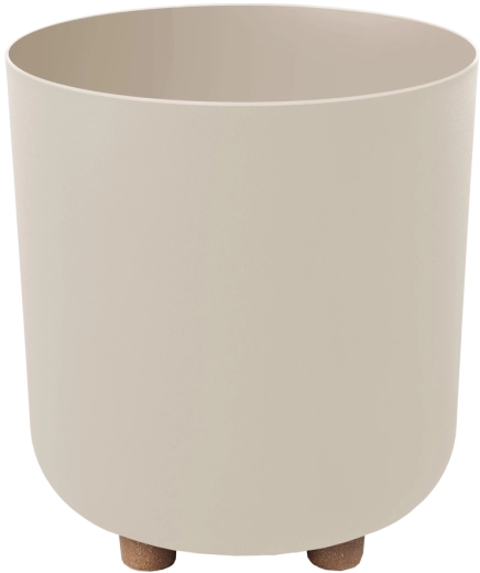 Maceta Sofia 24 cm de plástico reciclado en color beige