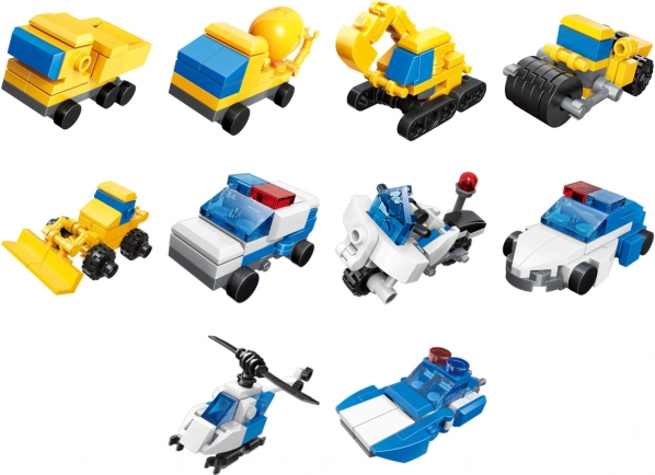 Qman Set de construcción Equipo de ingeniería policial 3 en 1