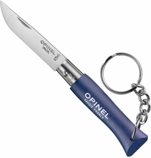 Opinel N°04 llavero – navaja de bolsillo azul oscuro 5 cm, madera de haya