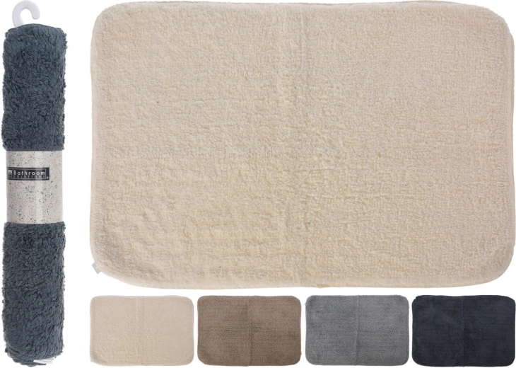 Alfombra de baño 60 × 90 cm de algodón y polipropileno, surtido de diseños