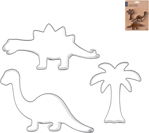 Cortadores de acero inoxidable mundo de dinosaurios 3 uds