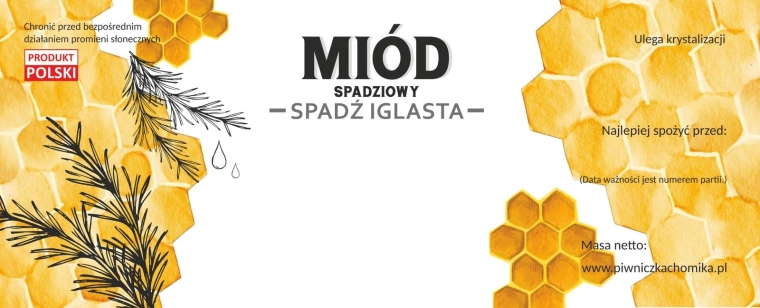 Juego de etiquetas para miel – mielato de abeto/pino 154 × 60 mm, 100 uds.