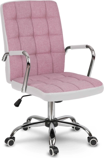 Silla de oficina Benton rosa-blanca