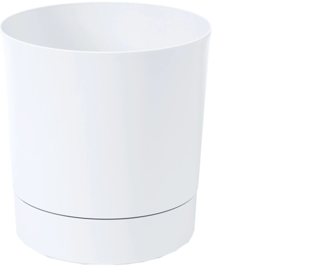 Maceta con plato Aura 32,5 cm blanca LAMELA