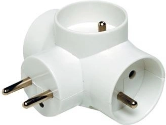 Adaptador en T con 3 tomas 16 A, blanco