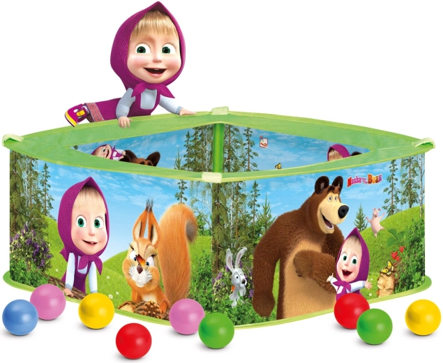 Piscina de juego Bino con pelotas MÁŠA Y EL OSO