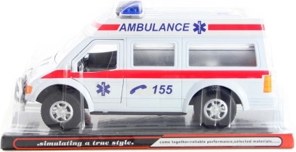 Ambulancia de plástico con mecanismo de inercia y puertas que se abren