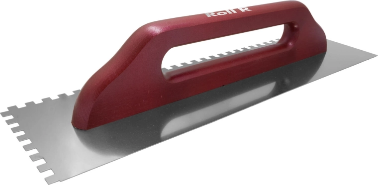Llana dentada de acero inoxidable 8 mm, 480 × 130 mm