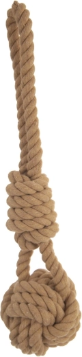 Juguete para perro de cuerda con balón beige 25 cm