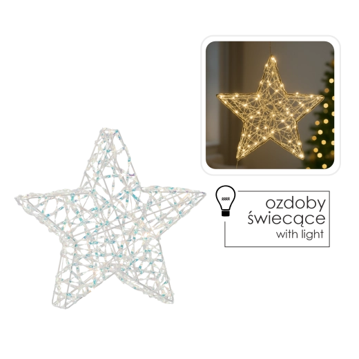 Estrella LED navideña 30 cm – decoración luminosa colgante