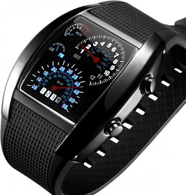Reloj binario LED para hombre Formula F1