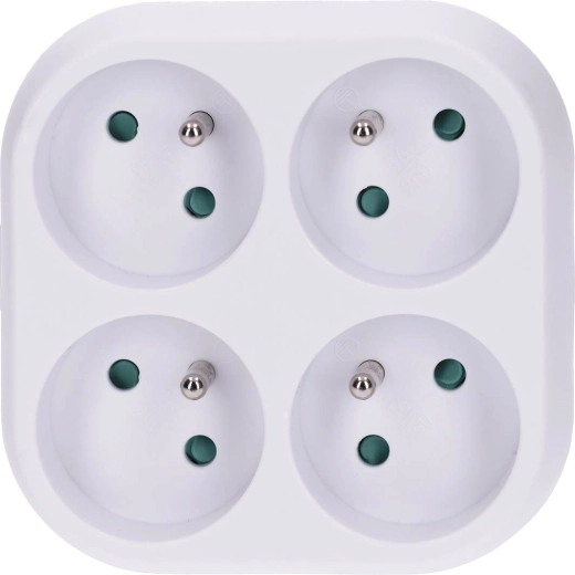 Solight adaptador múltiple de cuatro tomas 16 A blanco