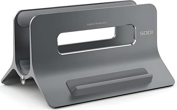 Soporte vertical gravitacional para MacBook y portátiles Sodi, gris