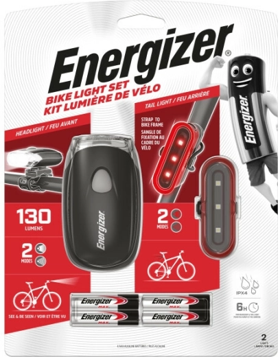 Energizer juego de luz delantera y trasera para bicicleta, 4× AAA