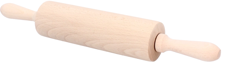 Rodillo de masa de madera con cilindro giratorio de madera de haya 38 cm